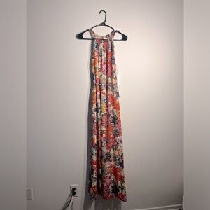 Floor Length Maggy London halter dress with tie